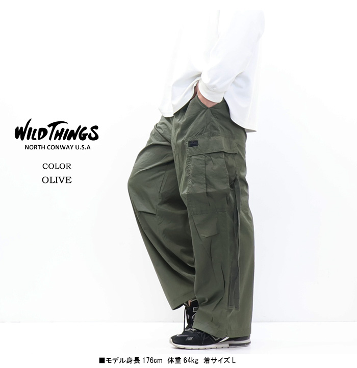 WILD THINGS（ワイルドシングス） ダブルダイ ナイロン カーゴパンツ