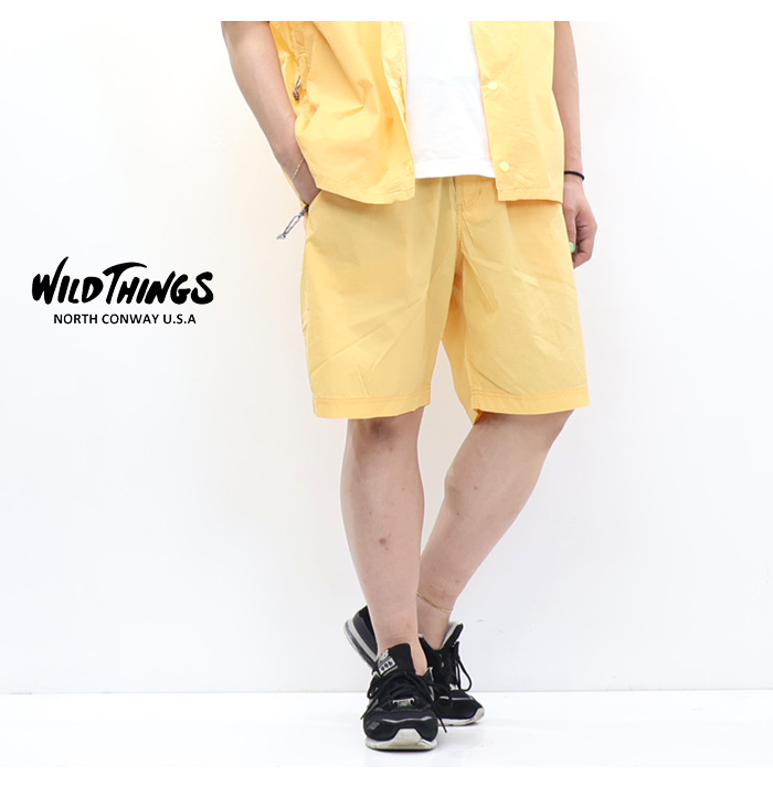 WIND AND SEA ハーフパンツ イエロー XLサイズ WILD THINGS（ワイルドシングス） ダブルダイ ナイロン ブリスク