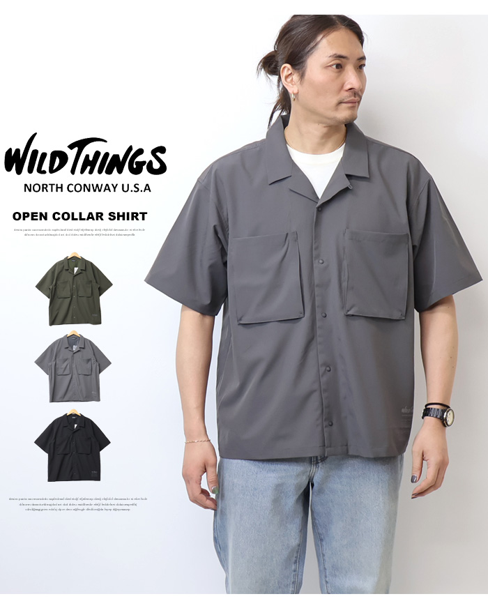 WILD THINGS（ワイルドシングス） オープンカラーシャツ 胸ポケット