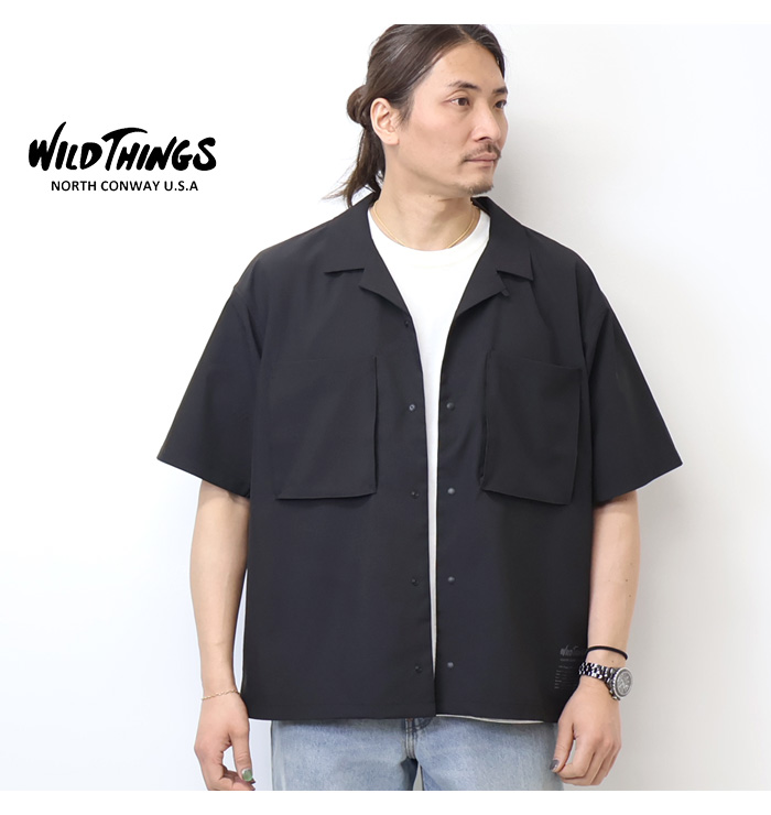 WILD THINGS（ワイルドシングス） オープンカラーシャツ 胸ポケット