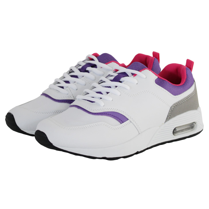 撥水スポーツシューズ レディース スニーカー 靴 ローカット エアークッション カップインソール レースアップ |  | 01