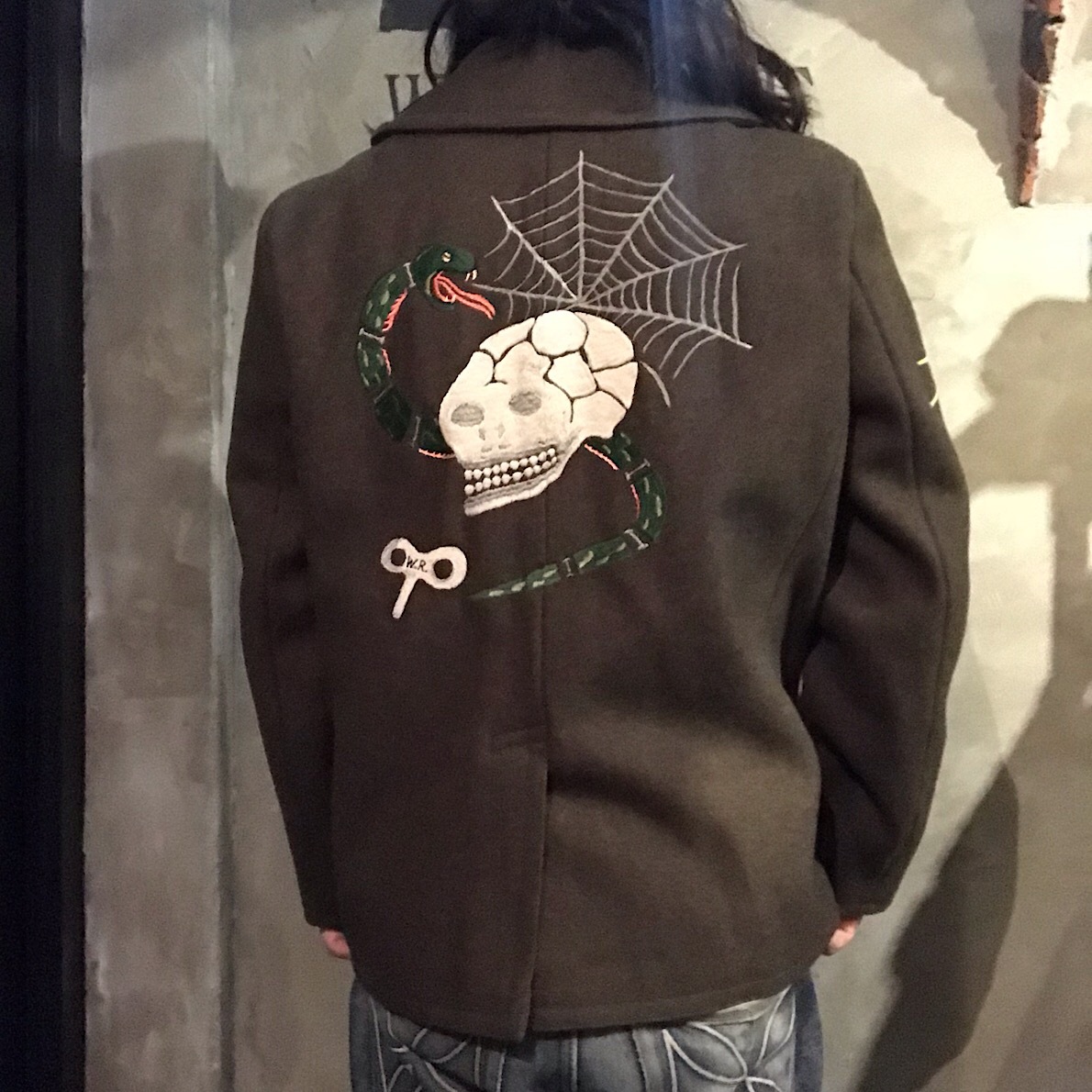 WEIRDO SKULL & SNAKE - PEA COAT (KHAKI) ウィアード Pコート