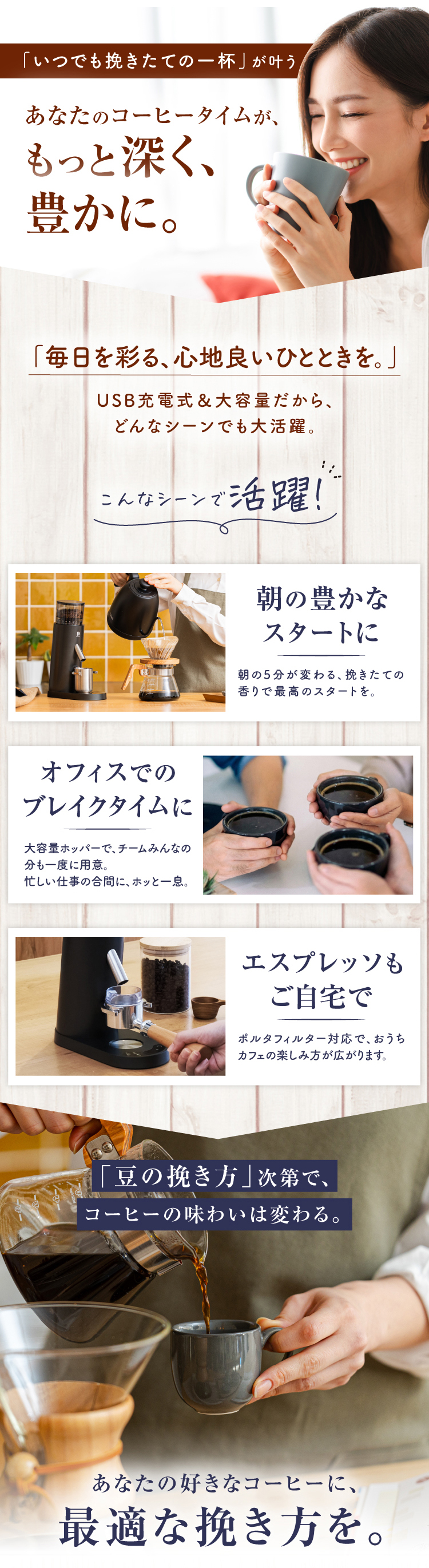 コードレス電動コーヒーミル