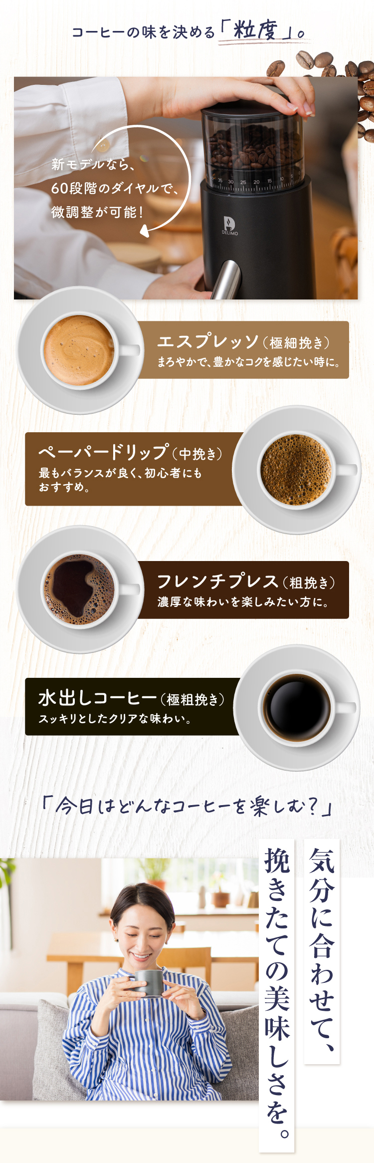 コードレス電動コーヒーミル