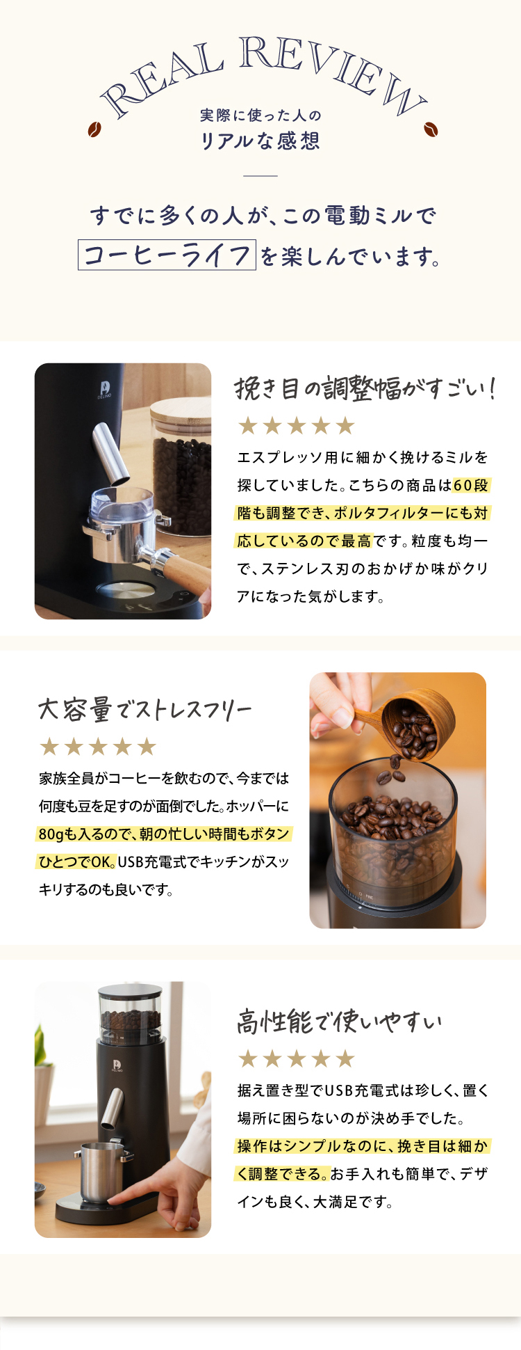 コードレス電動コーヒーミル