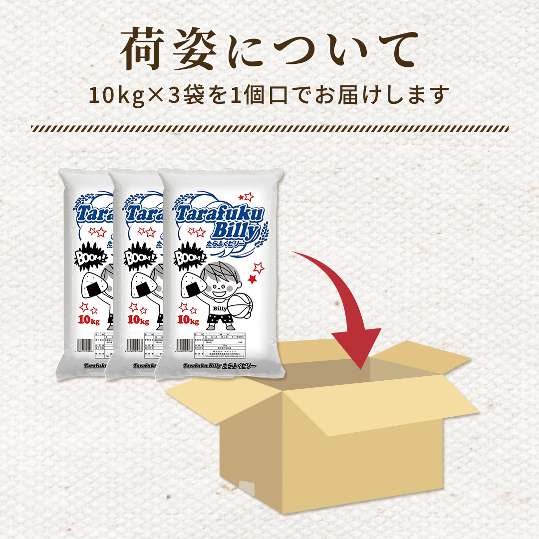 白米 ブレンド米 30kg たらふくビリー 送料無料 訳あり 国産 10kg ×3袋