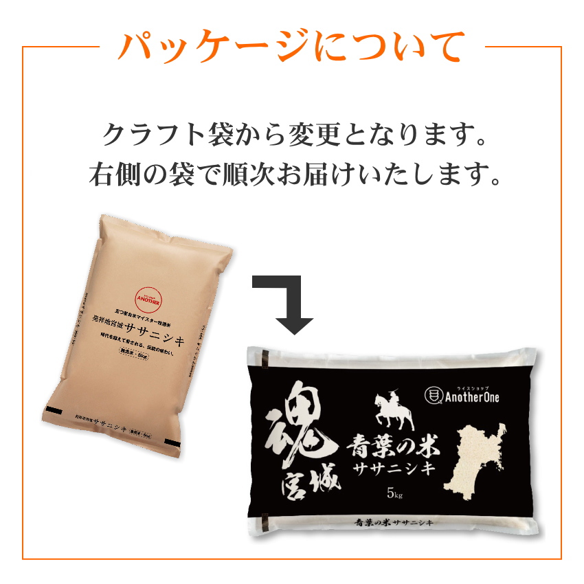 即日〜翌日発送 新米 宮城県産 ササニシキ 5月中旬精米　5kg×2　計10kg sasa-zunko5-1.jpg