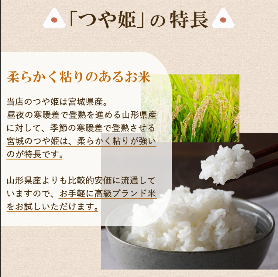 無洗米 新米 10kg 令和7年 宮城県産 つや姫 送料無料 5kg×2袋 : Rice