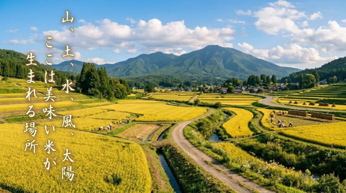宮城県登米市 田園風景 ササニシキ 産地 水田