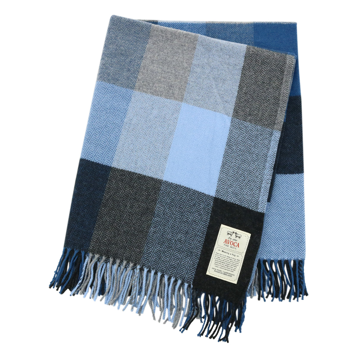 アヴォカ マフラー 大判 スカーフ LAMBSWOOL THROWS レディース AVOCA ブランケット 防寒 チェック ウール ac