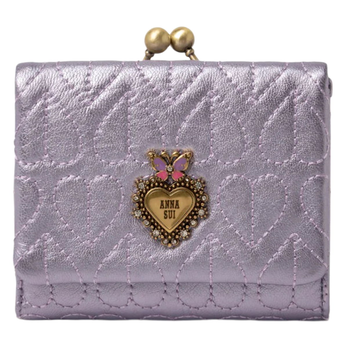 ANNA SUI（アナスイ） 二つ折り財布 ガマ口 本革 レディース