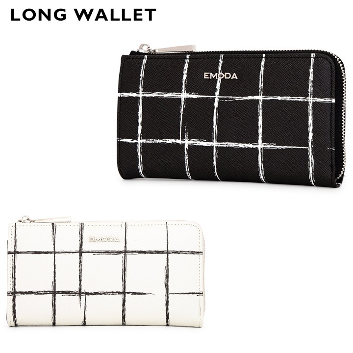 最新品 エモダ 財布 レディース サックスバーpaypayモール店 通販 Paypayモール Emoda 長財布 Em 9749 格子柄プリント L字ファスナー 人気在庫あ Vanderschooten Com