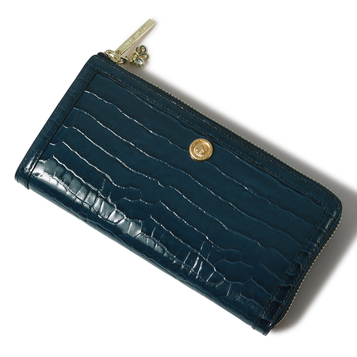 注目ブランドのギフト 新品 ジルスチュアート 長財布 財布 レディース 水色 ブルー j17 レザー