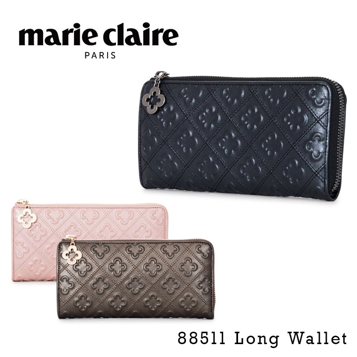 ☆新品☆マリ・クレール イタリアンレザー クローバーモティーフ 長財布 Marie Claire - ☆新品☆マリ・クレール イタリアンレザー クローバー