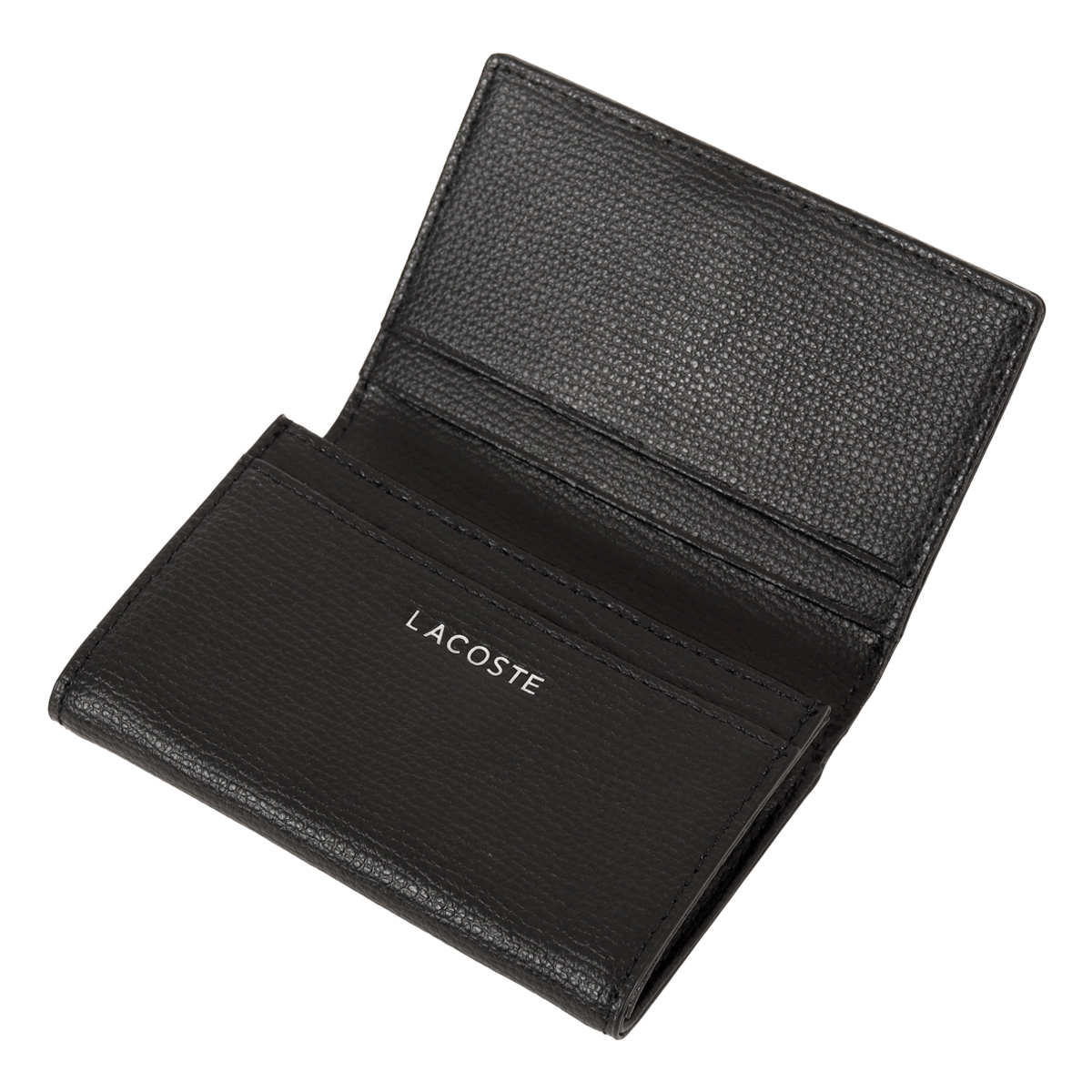 LACOSTE ブラックネイビーレザー LACOSTE（ラコステ） 名刺入れ メンズ NH1604KP LACOSTE 本革 レザー