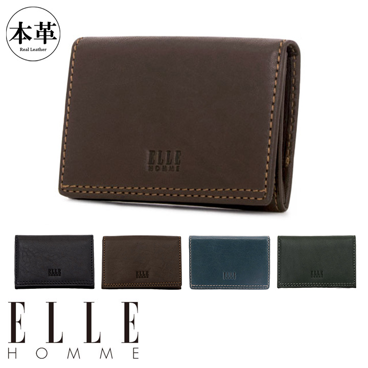 ELLE HOMME（エルオム） 名刺入れ XP35055(XP35045) Sheepskin メンズ
