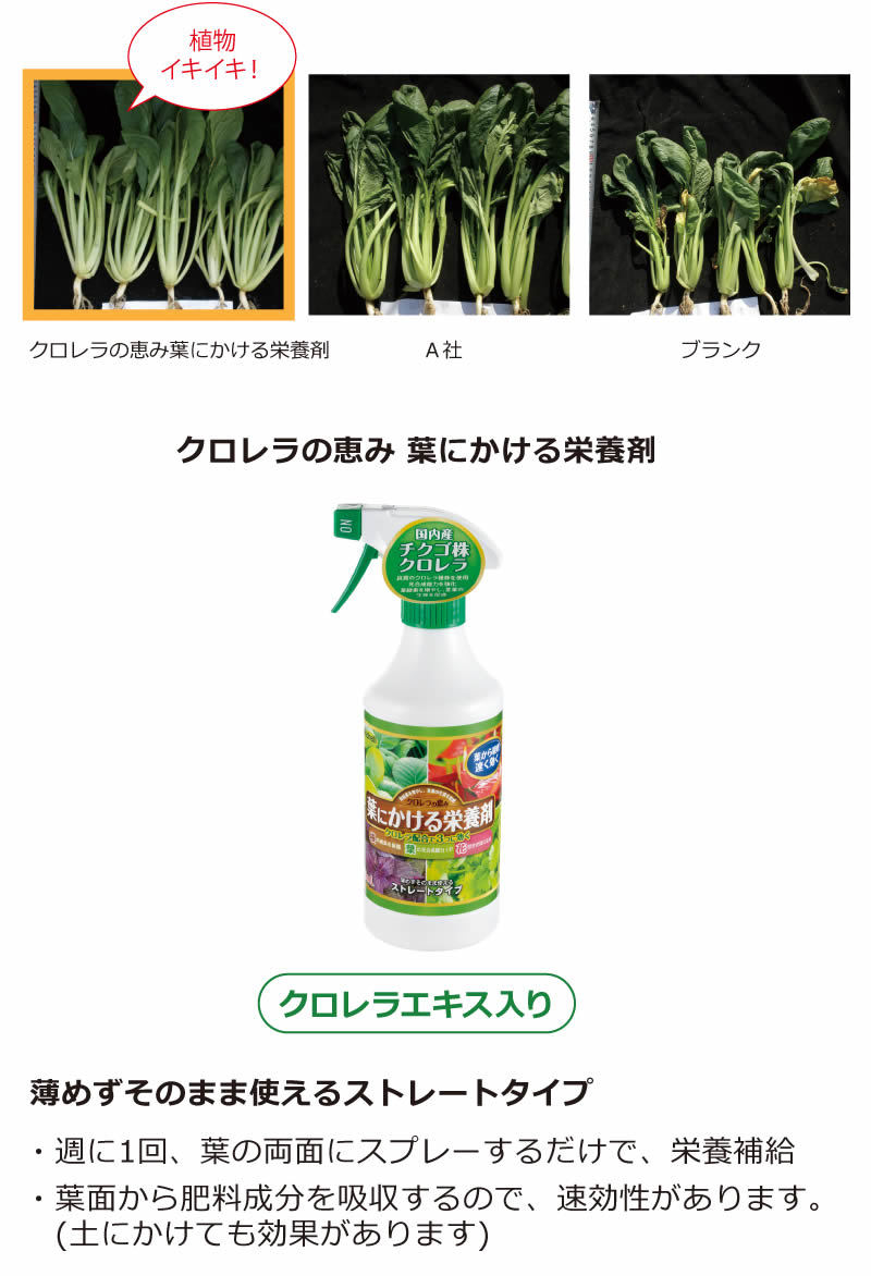 クロレラの恵み 葉にかける栄養剤 200mL 活力剤 液体肥料 液肥 肥料