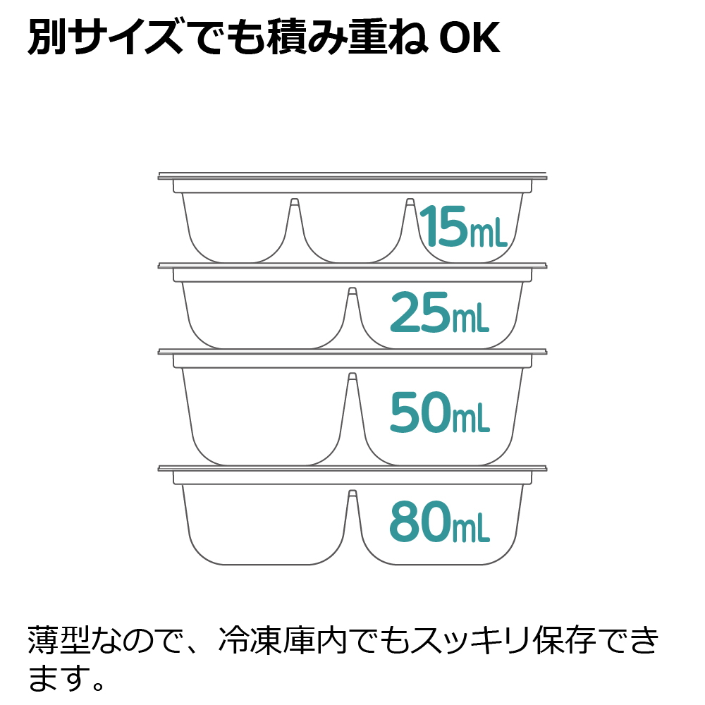 わけわけフリージング ブロックトレー 80 4セット 離乳食 冷凍 保存