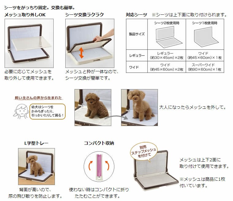 リッチェル 犬トイレ トレー しつけ用ステップ L型トレー