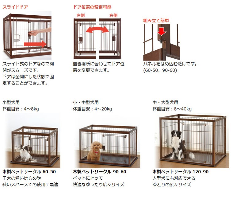 リッチェル（Richell） 犬 ケージ 木製ペットサークル 90-60 おしゃれ
