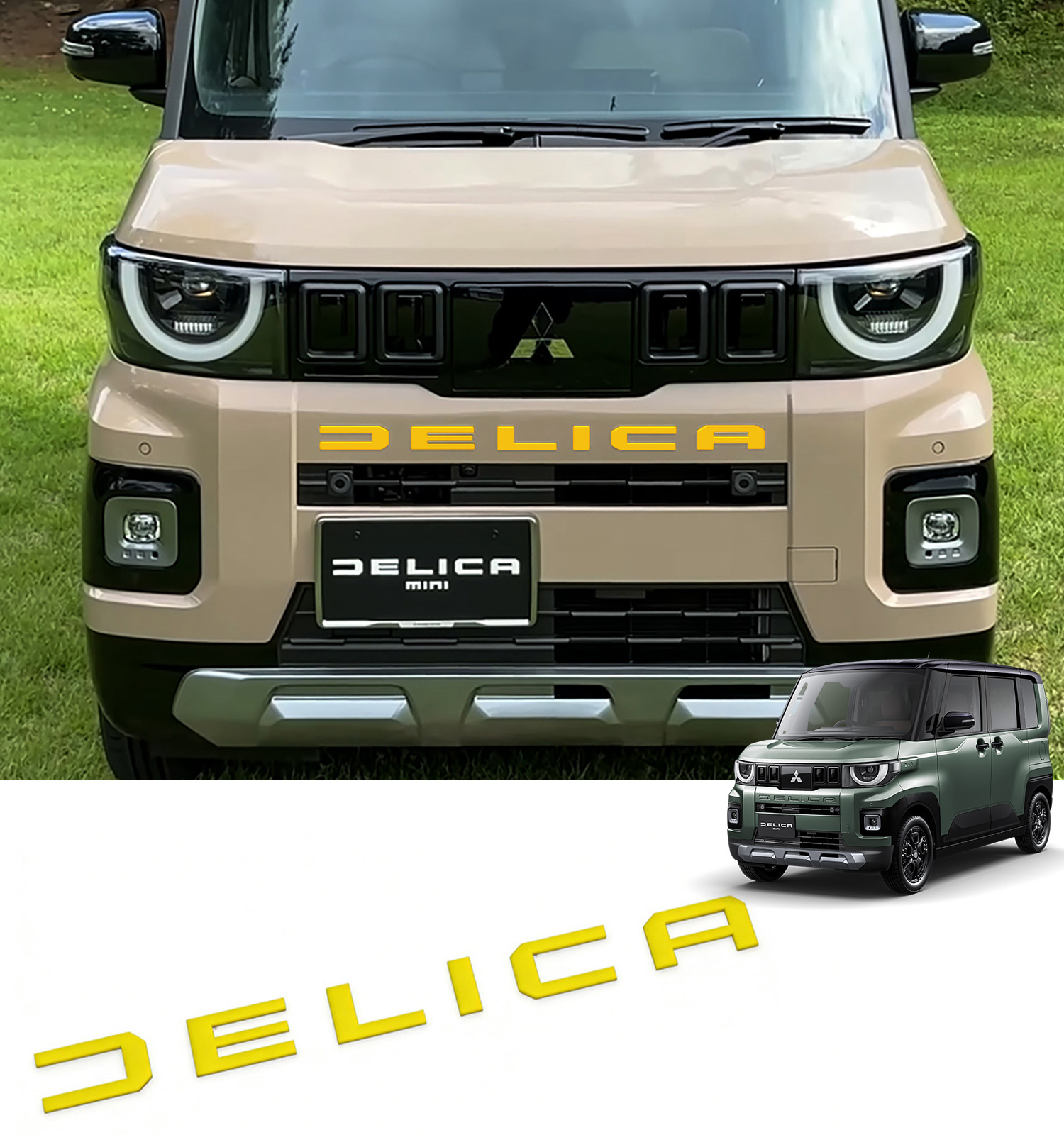 新型 デリカミニ 2025年10月〜 パーツ エンブレム フロントリア用
