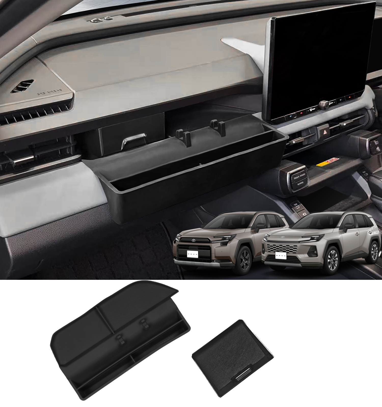 新型 RAV4 60系 アクセサリー 助手席アッパーオープントレイマット ABS