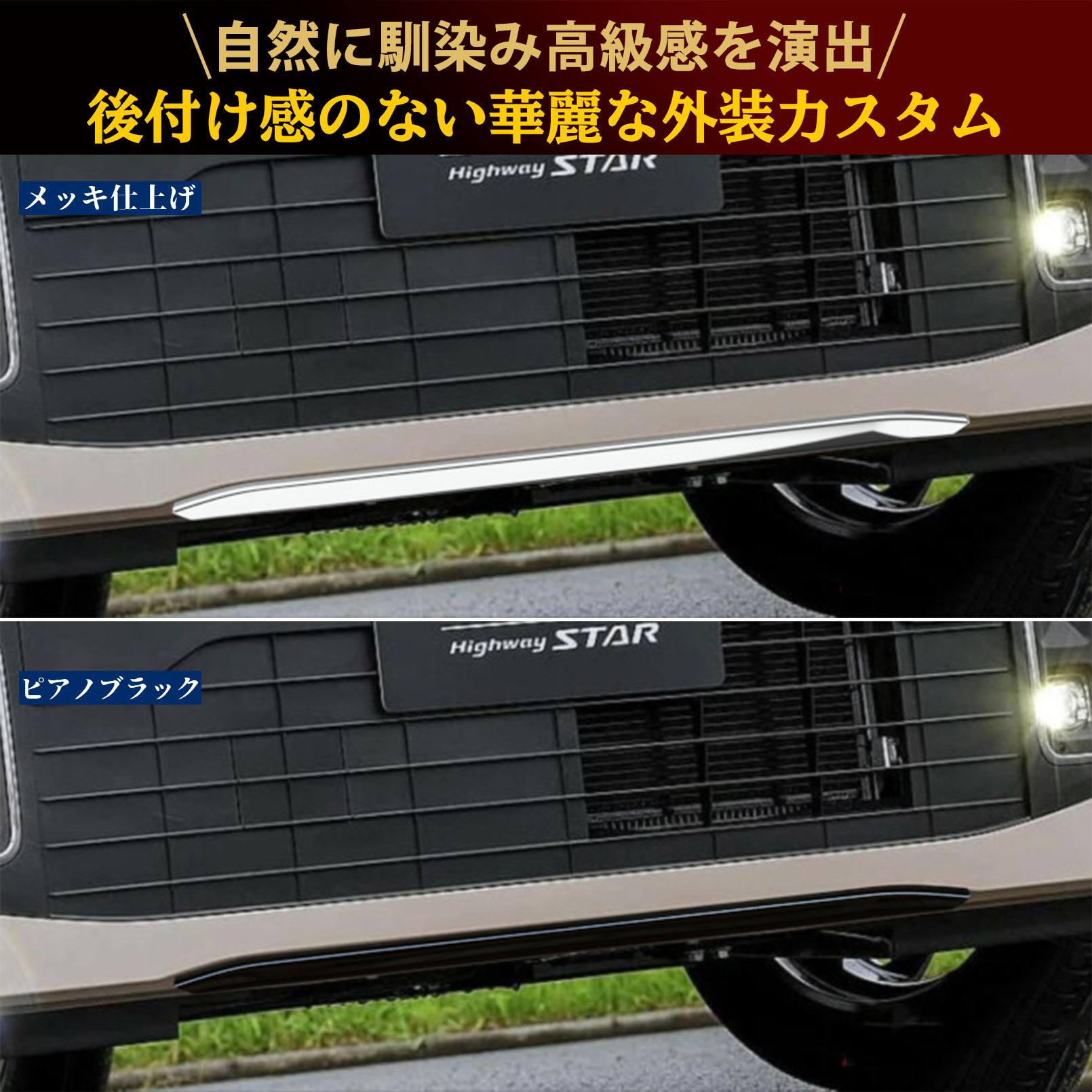 新型 ルークス 2025年10月〜 パーツ フロントバンパーガーニッシュ