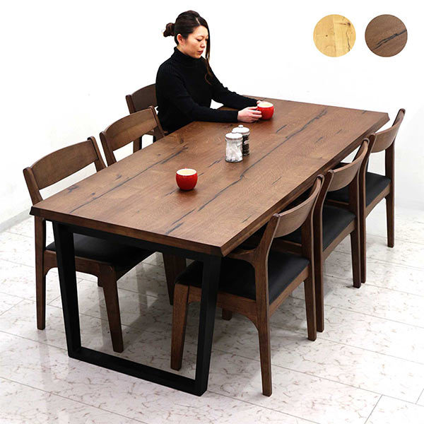 ダイニングテーブルセット 6人用 おしゃれ 高級 長方形 200cm幅 大判 北欧 モダン シンプル 木製