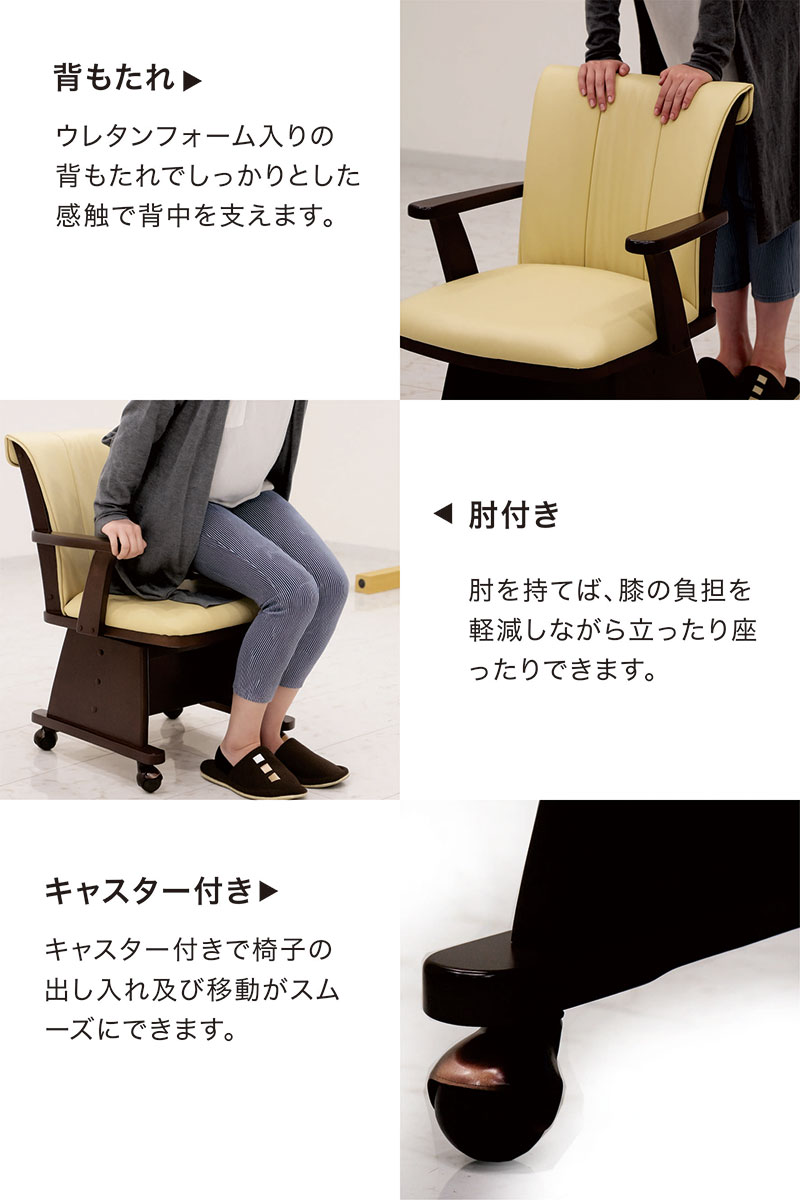 ダイニングこたつセット 6人掛け 195 195×90 長方形 掛け布団付き 回転 チェア キャスター付き 肘付 ダイニングセット 8点セット