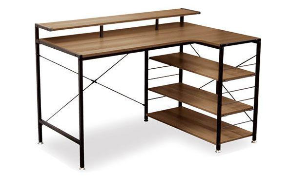 パソコンデスク L字型 120cm 机 書斎 おしゃれ 棚 コンパクト 学習机