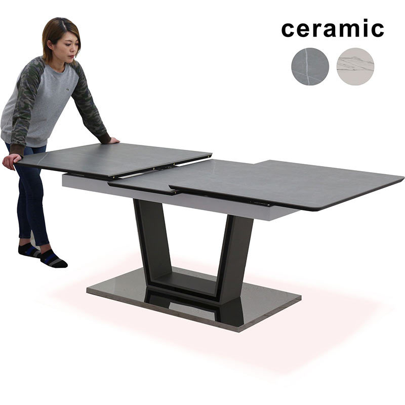 セラミック ダイニングテーブル 伸縮 伸長式 4人 6人 160 200