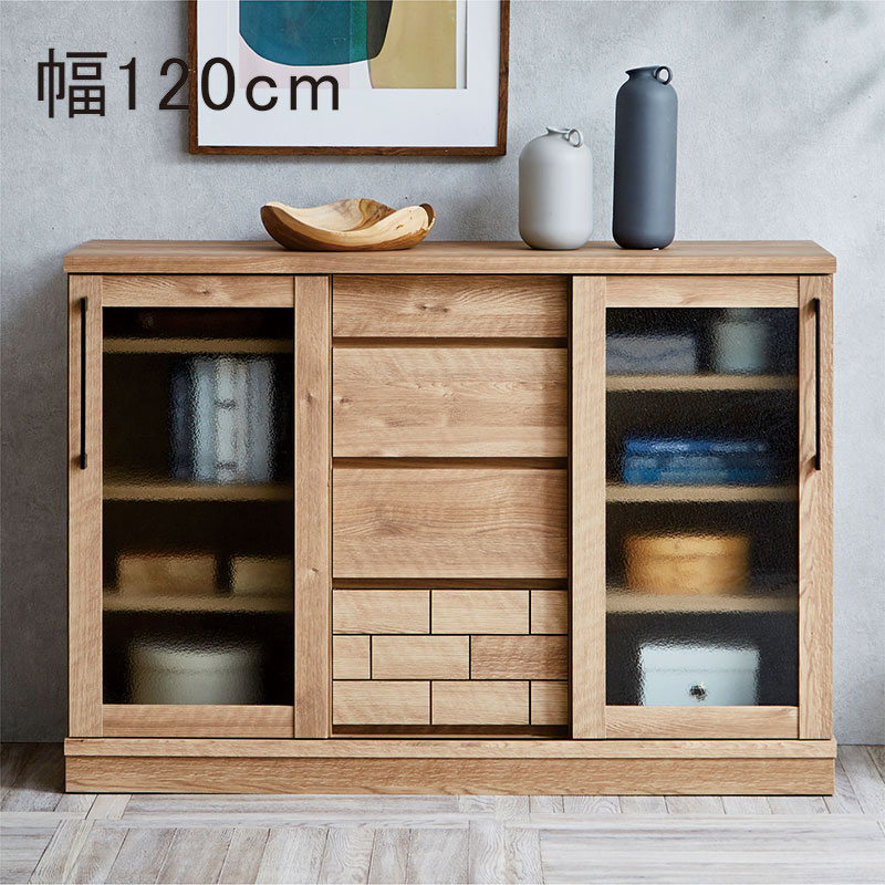 超PayPay祭 最大23％ キャビネット 木製 完成品 120 引き戸 スライド