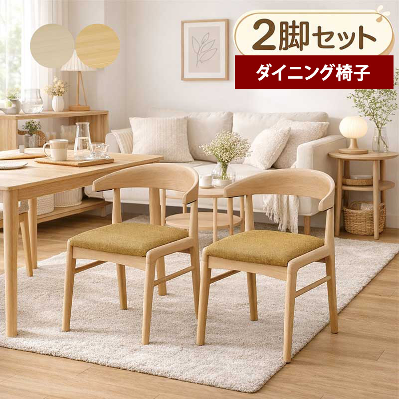 家具　ダイニングセット　椅子2脚 肘付き ダイニングチェア 2脚セット Berks(バークス) 3色対応 完成品の
