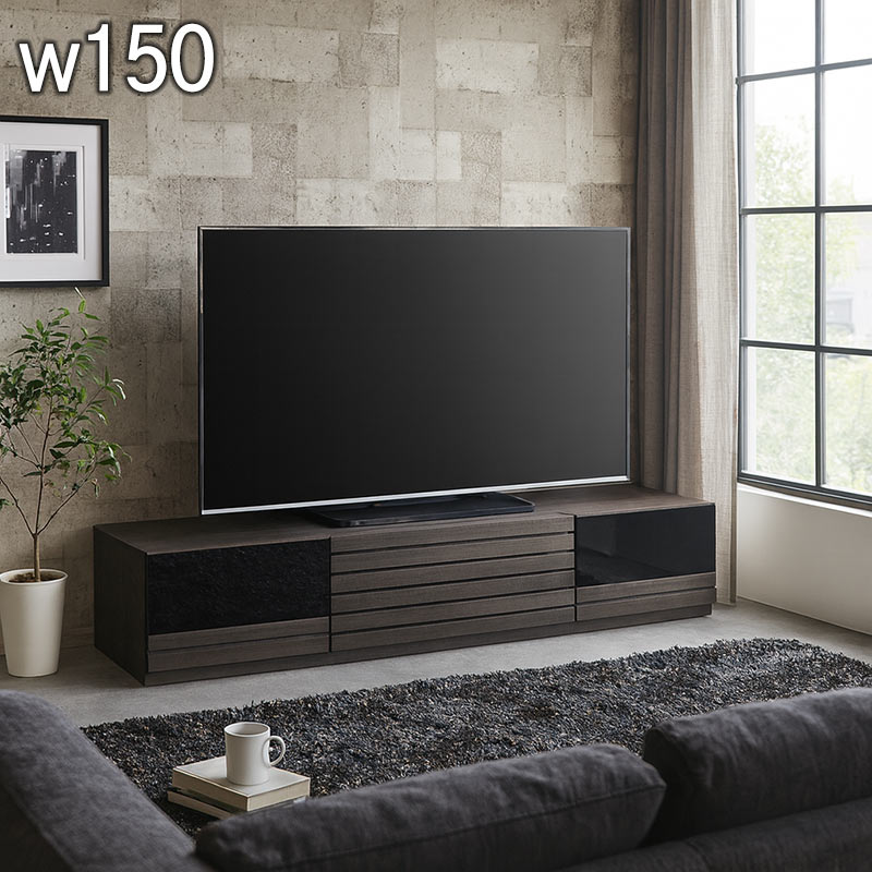 モダンテレビ台 ブラック ガラス テレビ台 ルーチェ ガラスタイプ【サイズ:幅210-240cm、カラー