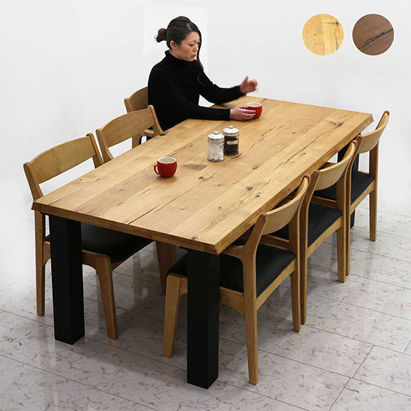 ダイニングテーブルセット 6人用 おしゃれ 高級 長方形 200cm幅 大判 北欧 モダン シンプル 木製