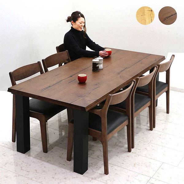 ダイニングテーブルセット 6人用 おしゃれ 高級 長方形 200cm幅 大判 北欧 モダン シンプル 木製