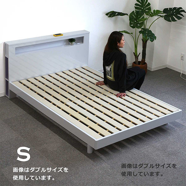 ベッド シングルベッド すのこベッド ベッドフレーム 鏡面ホワイト