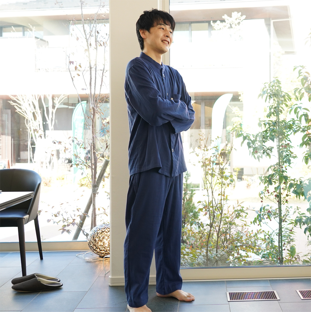 ダブルガーゼ パジャマ メンズ 長袖 前開き 入院 ルームウェア 誕生日 プレゼント 男性 30代 40代 50代 快眠 疲労回復 ギフト パジャマ・ルームウェア専門店 Ricohaco - 通販 - Yahoo ショッピング