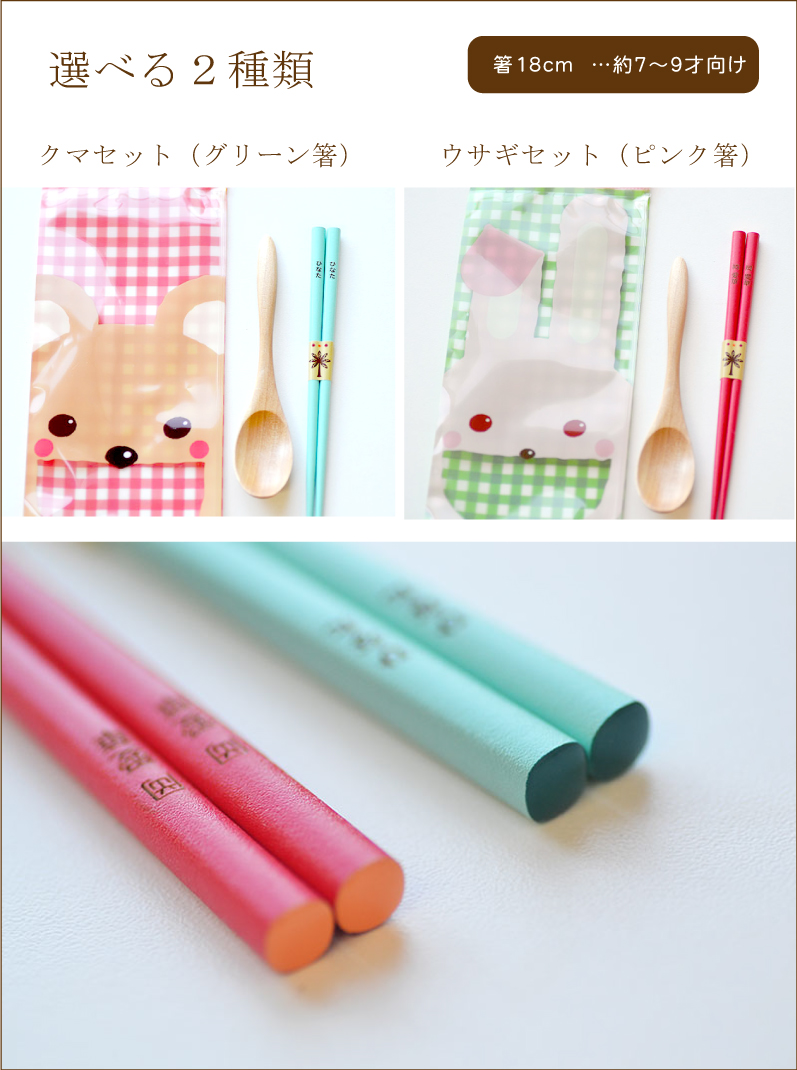 名入れ 箸 スプーン クリアケース 付き 子供用名前入り箸と セット