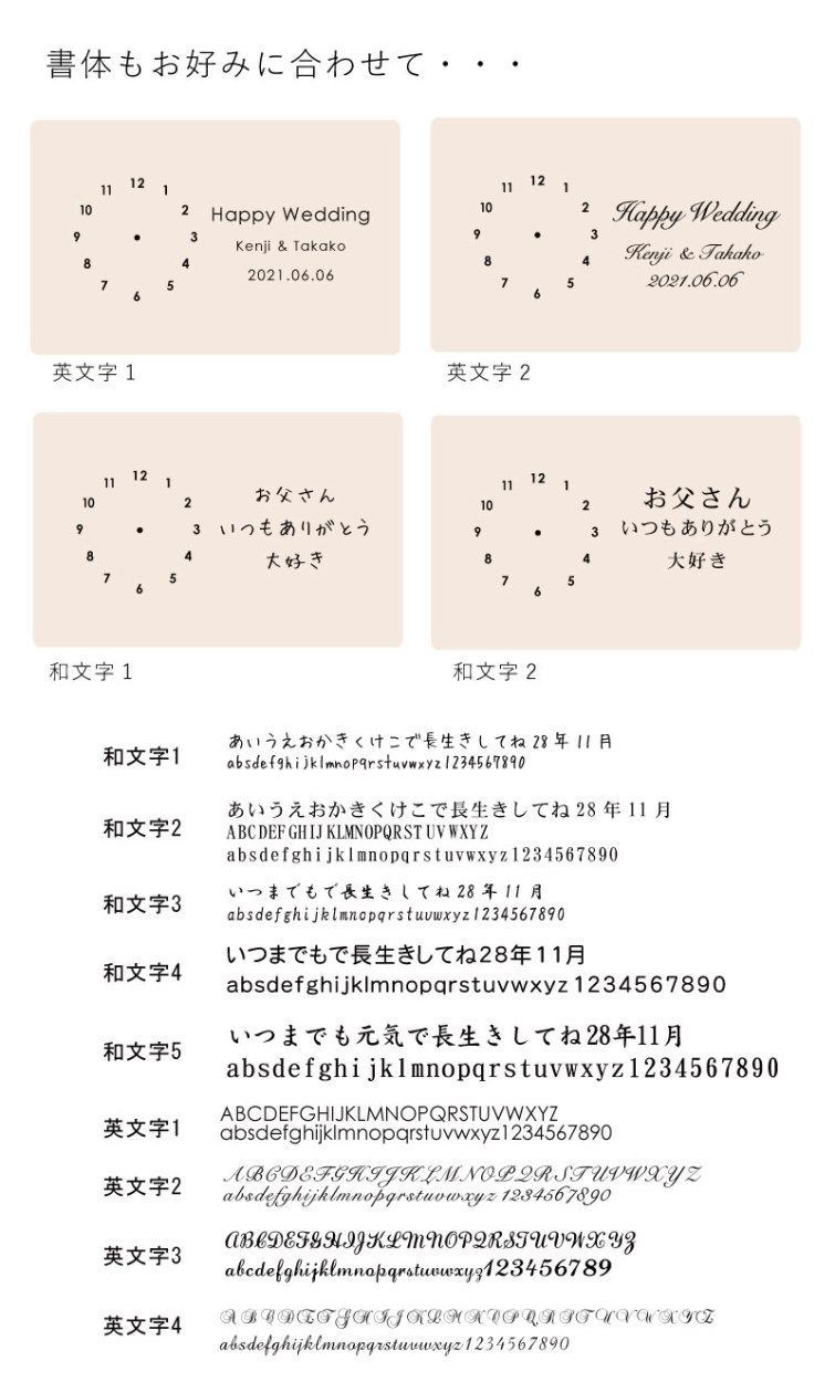 時計の文字入れについての説明