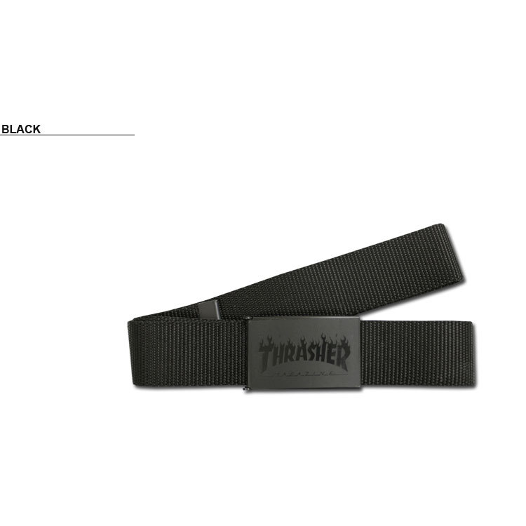 THRASHER (公式） スラッシャー ベルト FLAME LOGO WEB BELT