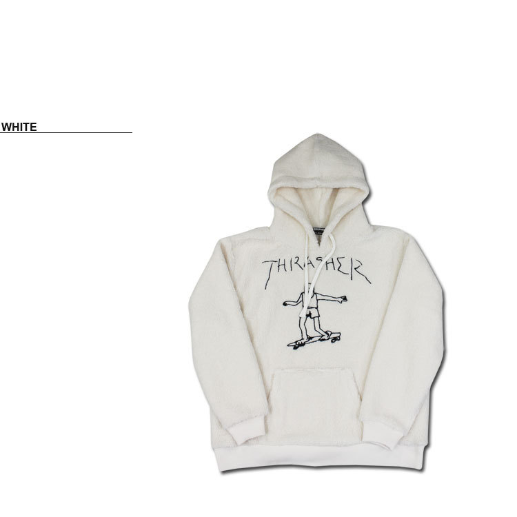 SALE (公式） スラッシャー ボア フーディ THRASHER GONZ ART BOA FLEECE HOODIE PULLOVER PARKA  フリース プルオーバー パーカ パーカー ビッグシルエット : th5194b : RIFFLE PAGE - 通販 - Yahoo!ショッピング