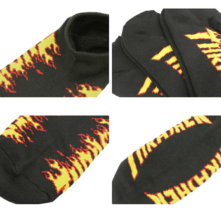 THRASHER (公式）スラッシャー ソックス FLAME ANKLE SOCKS