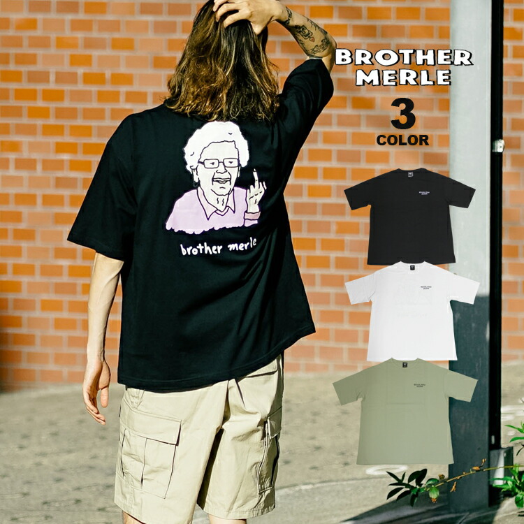 ブラザーマール Tシャツ BROTHER MERLE 半袖 プリント ビッグシルエット リラックスフィット メンズ レディース ユニセックス 全3色  M-XL ブラザーマーレ