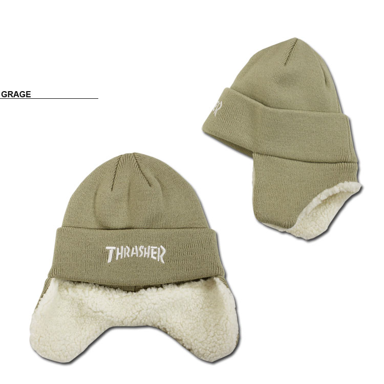 THRASHER（スラッシャー） ビーニー ニット帽 THRASHER EAR FLAP YOUTH