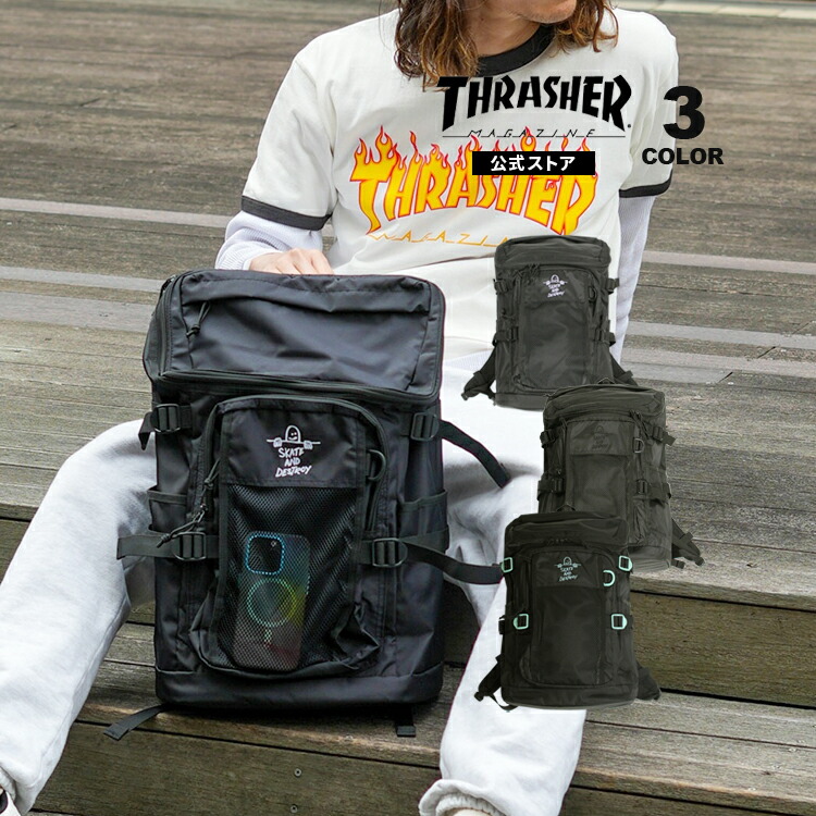 ゲンテン　スラッシャー　ジャンク商品　展示用 THRASHER（スラッシャー） リュック バックパック THRASHER GONZ BACK