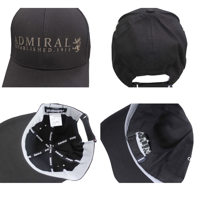 Admiral アドミラル ゴルフキャップ　ホワイト＆ブラック　2個セット アドミラル ゴルフ キャップ Admiral GOLF TRAD LOGO TWILL CAP 帽子