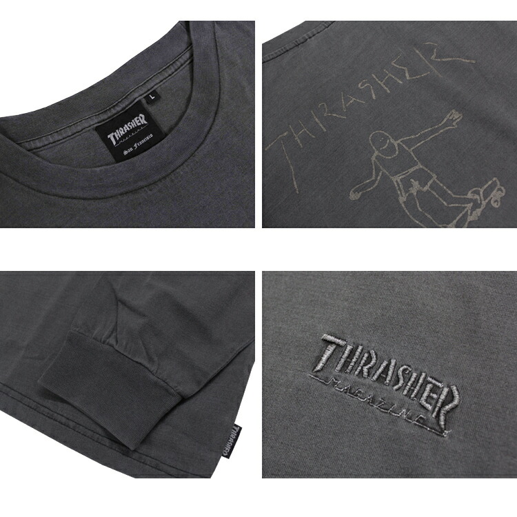 80s THRASHER GONZ Tシャツ　FADE BLACK サイズL THRASHER（スラッシャー） SALE Tシャツ ロンT THRASHER GONZ ART