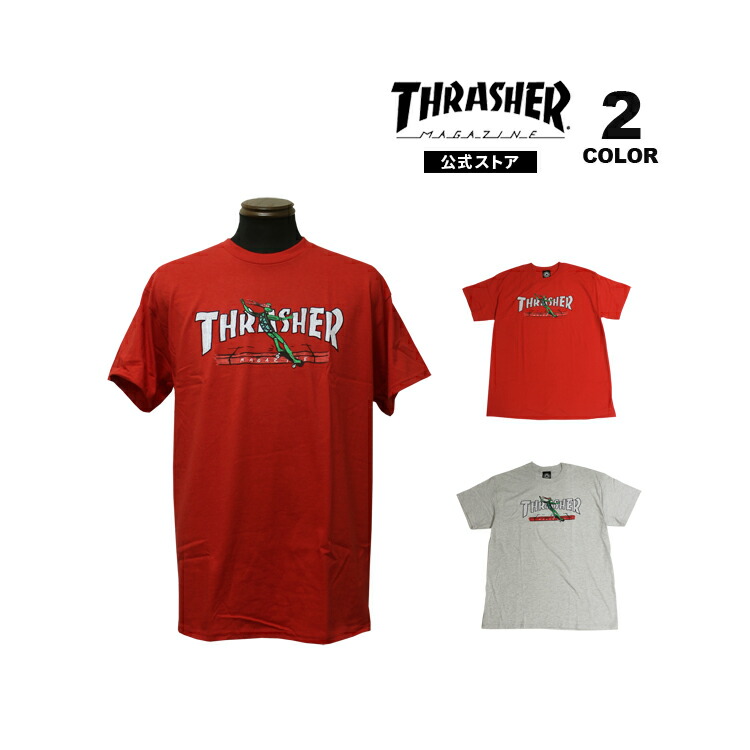 THRASHER スラッシャー Tシャツ RED CURB by LSD WORLDPEACE S/S