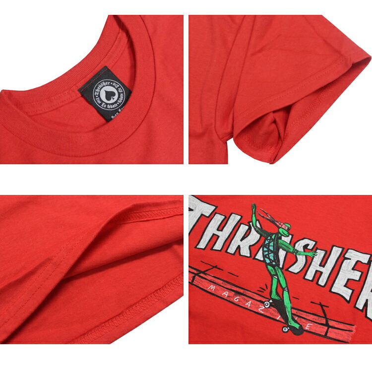 THRASHER スラッシャー Tシャツ RED CURB by LSD WORLDPEACE S/S